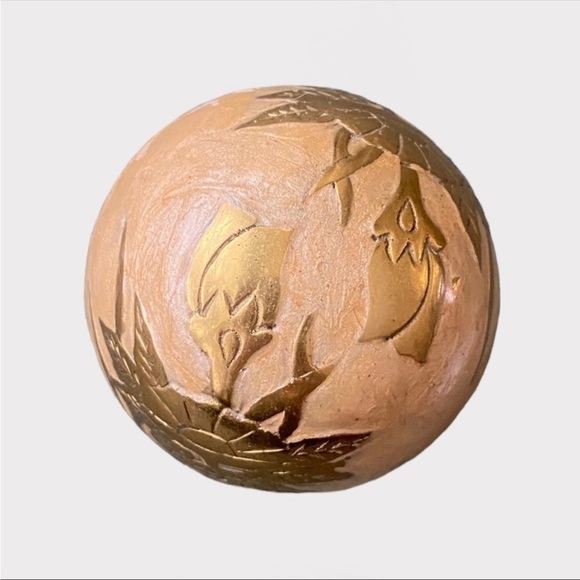 VINTAGE | Cloisonne Enameled Egg Trinket Box with Brass Stand - Picture 2 of 7